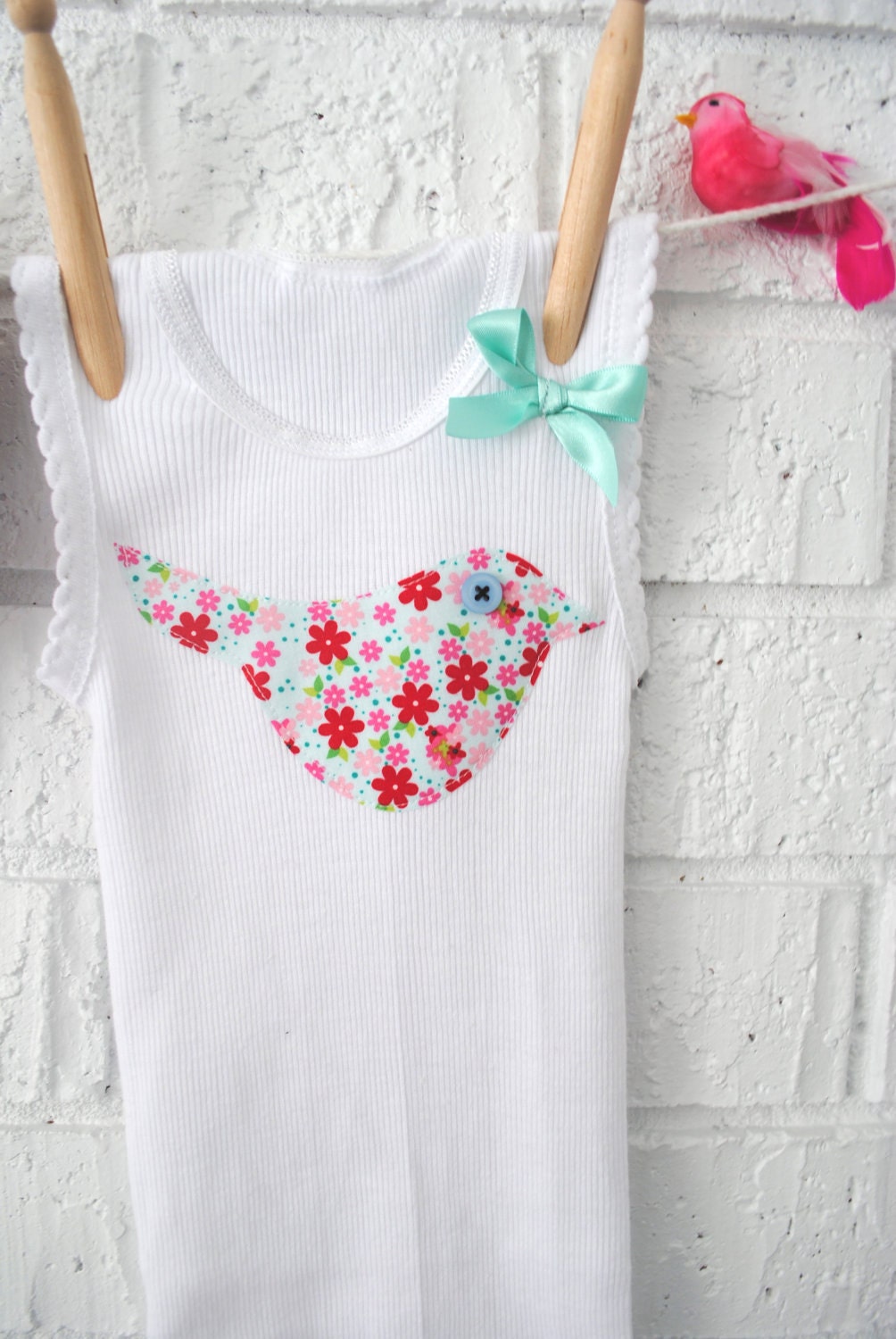 Summer Floral Diaper Cover and Tank Set