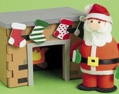 3-D Fireplace and Santa Christmas Craft Kit