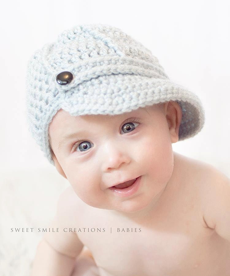 Boys Crochet Ball Cap - Custom Color & Size