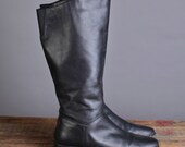 Vintage Size 6 Women's tall black leather riding boots