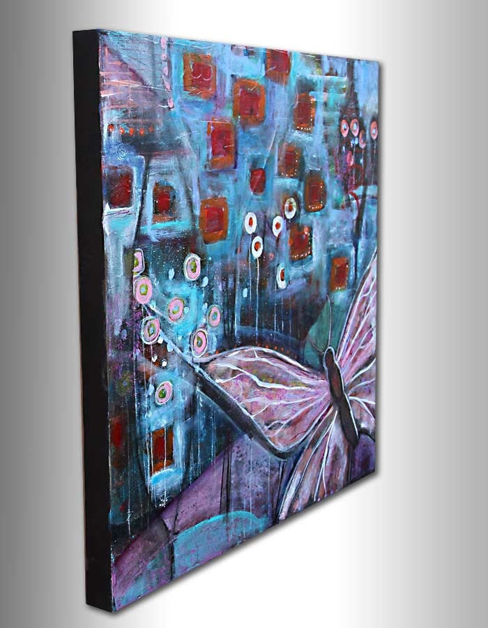 The Flight -  24 x 24, LARGE Original Modern Art,  Abstract Contemporary painting