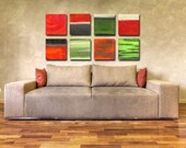 24 x 24 , Textured Palette Knife Contemporary Abstract Painting Original Modern Art 9 Piece