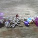 Dragonfly Flower Garden, Purple and Silver Charm Bracelet