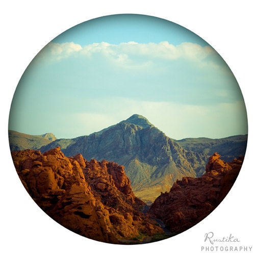 Circular Mountain Landscape Photography Square Format Fine Art Print 12x12