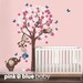 Two girl monkeys and elephant with cherry blossom tree - FREE Butterflies..
