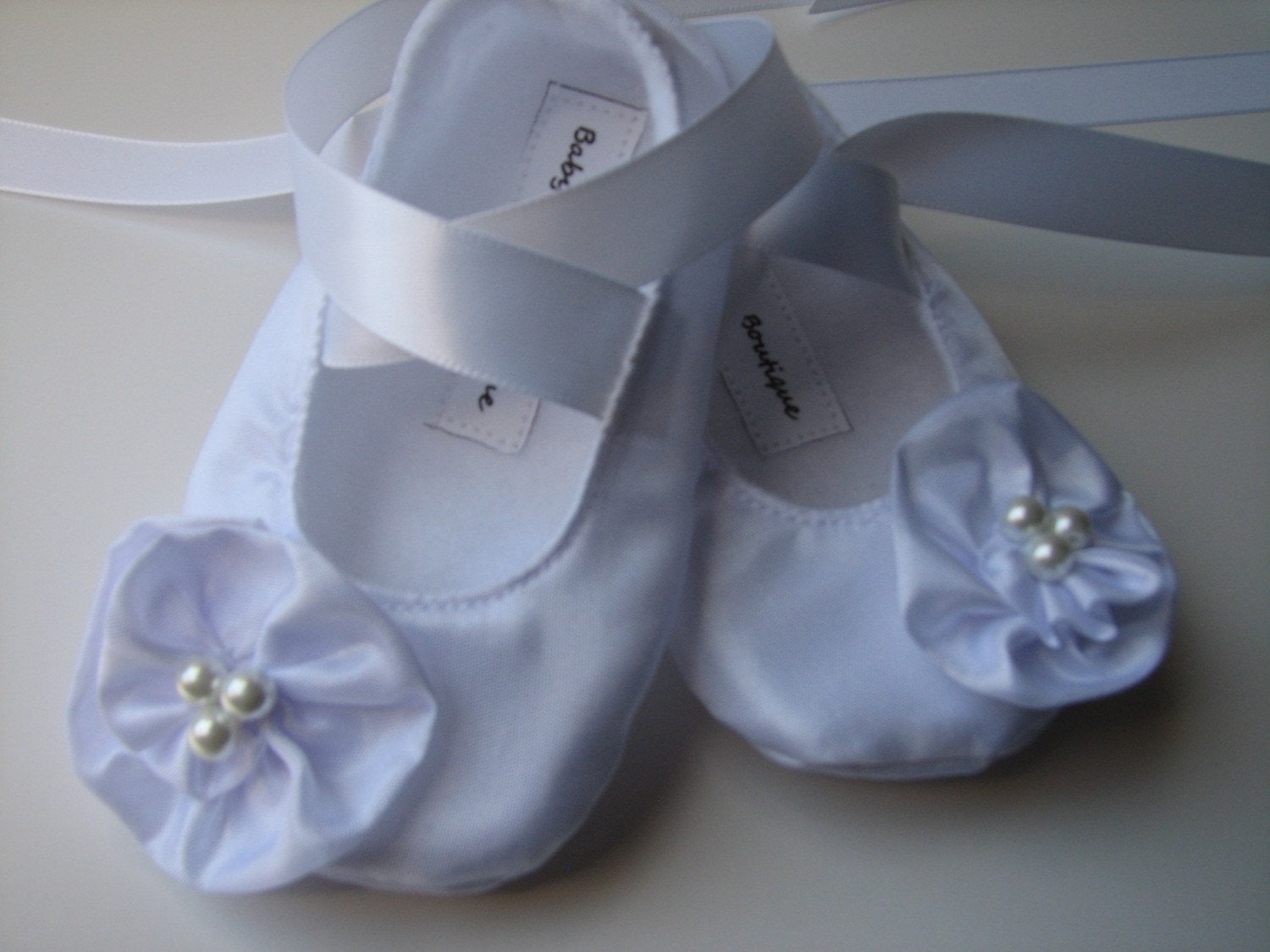 White Baby Shoes Soft Ballerina Slippers Baby Booties