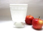 White Milk Glass Footed Vase Hobnail Planter Napco Cleveland USA Numbered Signed