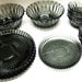 Smoke Black Glass Serving Set 12Pc Industrial Chic Bowl Dish Tray Platter Huge Set