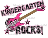 Personalized Kindergarten Rocks Girl T shirt Hot Pink Zebra  or ANY COLOR School Tee add name