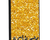 Monogram iPhone 5 4 4S Phone Case Cover - NO METAL Insert - Glitter Bling Gold - 3 Letter Initials - Personalized Custom