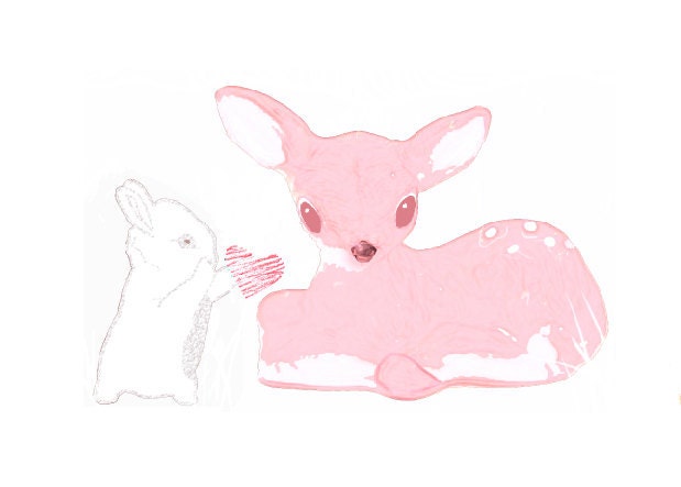 Organic cute deer/fawn bunny onesie, baby boy or girl, natural, eco-friendly