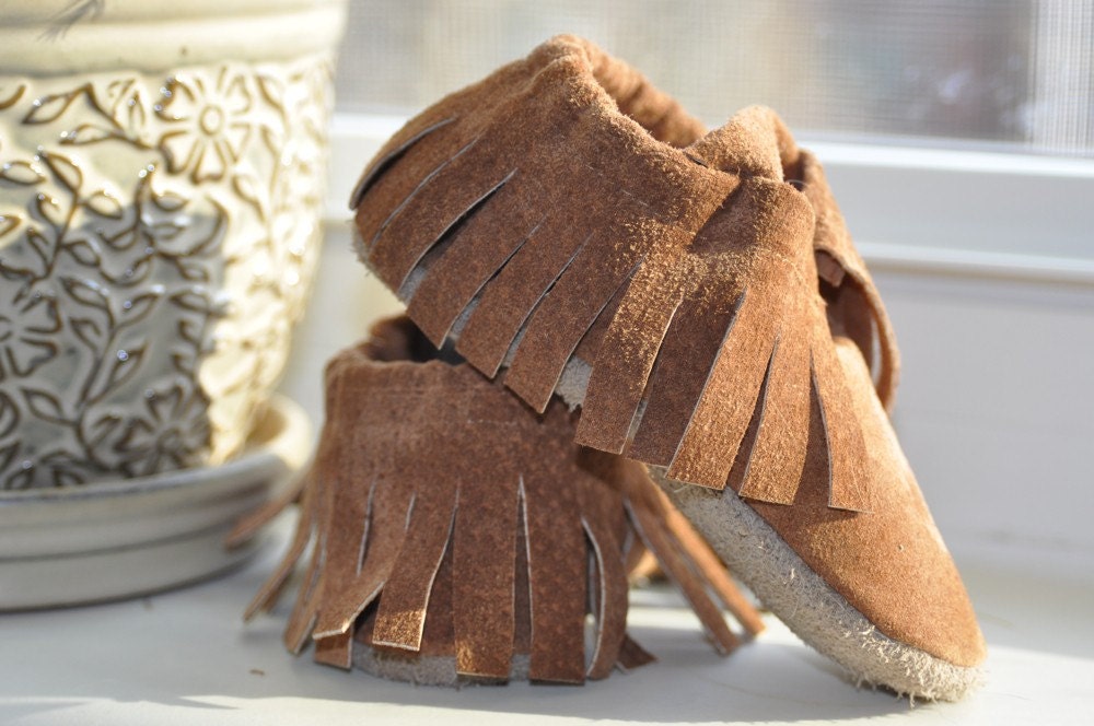 Eco Friendly Moccasins, Caramel Suede