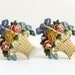 Cast Iron Curtain/Drapery Tie Backs, Hubley, 2 Pair (4) with Flower Baskets