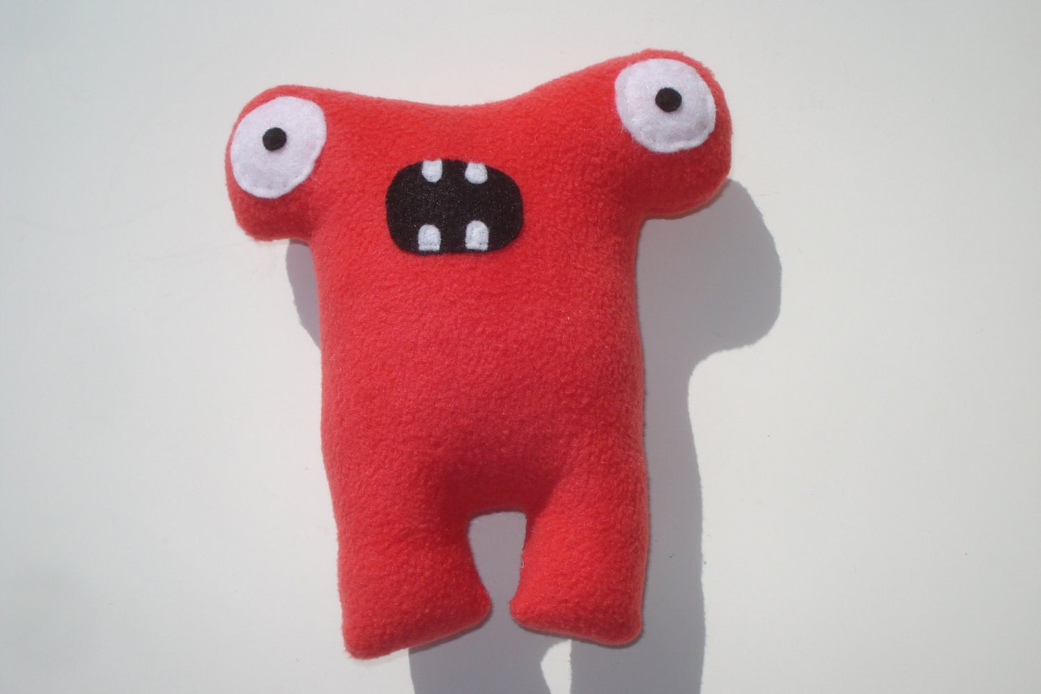 Squeaky Monster Dog Toy - Herman Hammerhead - Pomegranate
