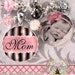MOM NECKLACE, Glass Dome Bezel Pendant, Photo Necklace, Mother Gift, Pink Black, Grandma, Nana, Aunt, Mimi, Touch of Color