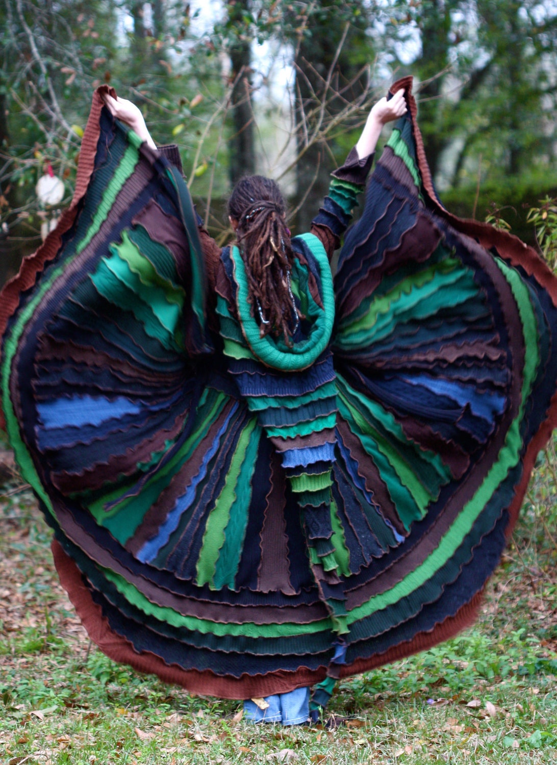 SuperDuperUbberAwesome Custom Kaleidoscope gypsy  faery  patchwork  upcycled  recycled sweater coat