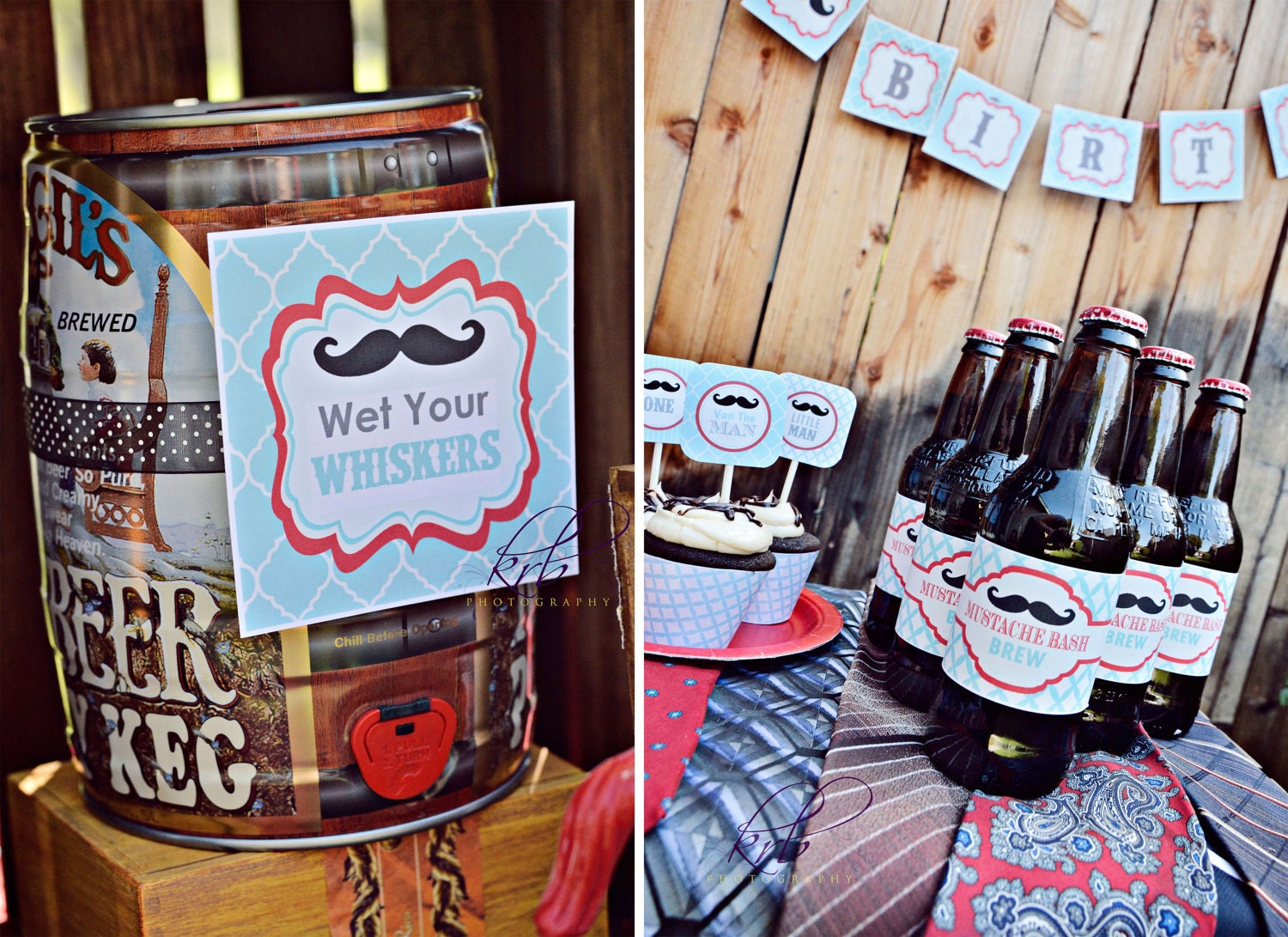 DIY Printables Little Man Mustache Bash Blue & Red