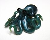 Small Glass Octopus pendant Blue Mercury