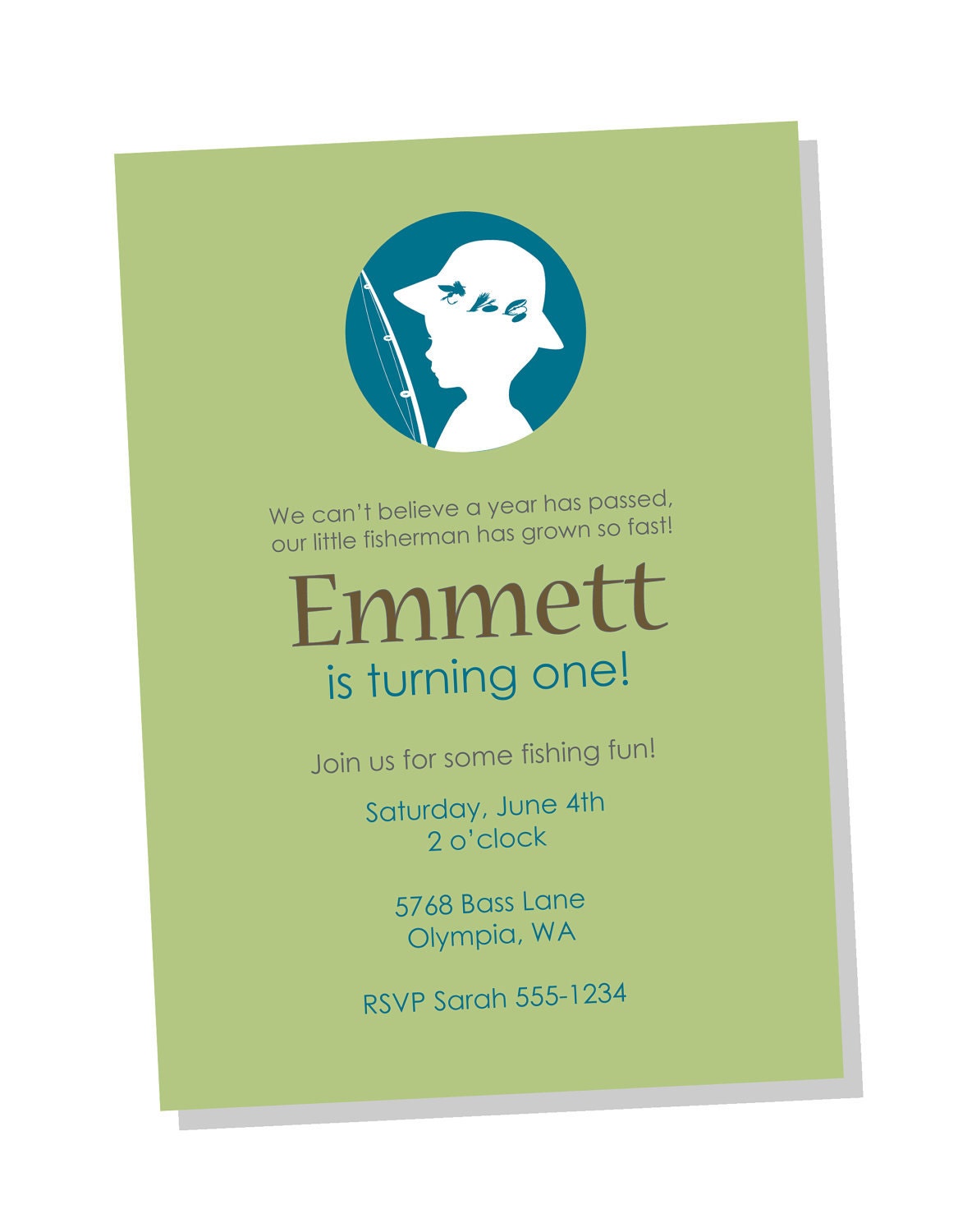 Lil Fisherman Party Invitation - Gone Fishing Collection PRINTABLE INVITATION by Itsy Belle Il_570xn