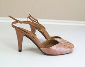 vtg 80s Pink Iridescent CHARLES JOURDAN real snakeskin STILETTOS pumps 6 cocktail avant garde pumps heels
