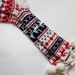 Scandinavian pattern rustic winter autumn fall knit knee-high dark blue red white wool socks CUSTOM MADE