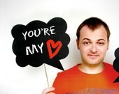 Chalkboard Signs on a stick (of Foamboard ) - Set of 2 - Valentine Photography Prop
