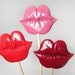 3 Color Plastic Lips on a Stick