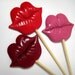 3 Color Plastic Lips on a Stick