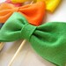Bow Ties on a Stick for Wedding, Party Photobooth Prop - Set of 6 - Multicolor
