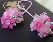 Pinks and Whites Beaded Book Thong / Bookmark / Book Mark