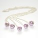 Bridesmaid Set - Lavender Pearl Necklace - set of five - Simple glass pearl drop - wedding jewelry made in Israel