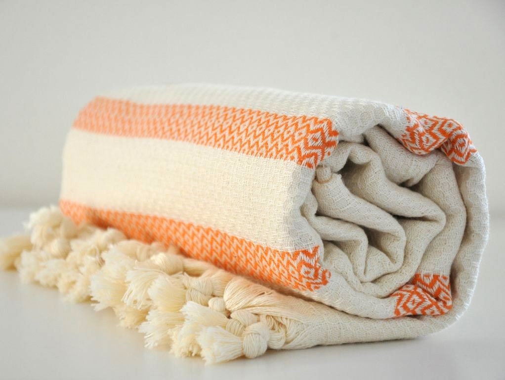 Robe Kimono Robe Peshtemal Robe Eco Friendly Extra Soft Cotton Wearable Turkish Bath Towel Caftan Obi Belt Ivory Orange Coral