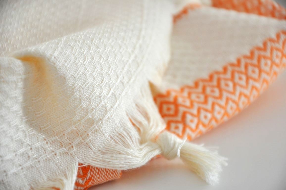 Robe Kimono Robe Peshtemal Robe Eco Friendly Extra Soft Cotton Wearable Turkish Bath Towel Caftan Obi Belt Ivory Orange Coral