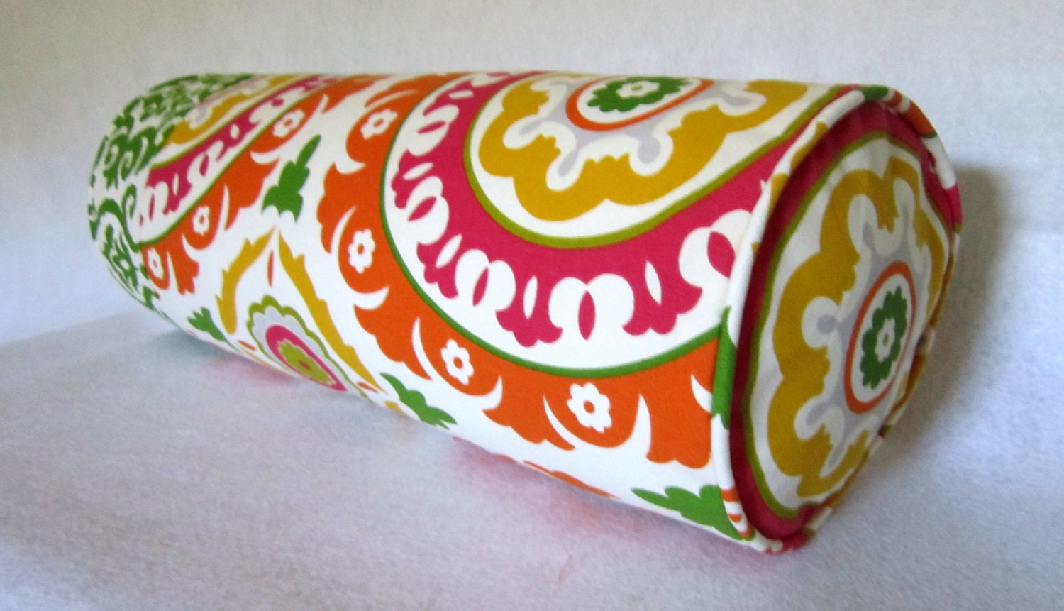 Bolster Pillow featuring Suzani and Ikat Fabrics