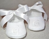 Baby Shoes - Baby Shoes for Baptism - Personalized White Booties - Christening