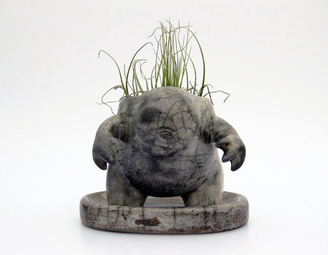 Raku Creature Pot (Planter)