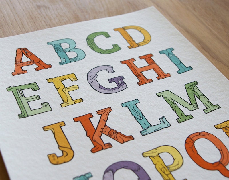 Creature Alphabet, Limited Edition Giclee Print