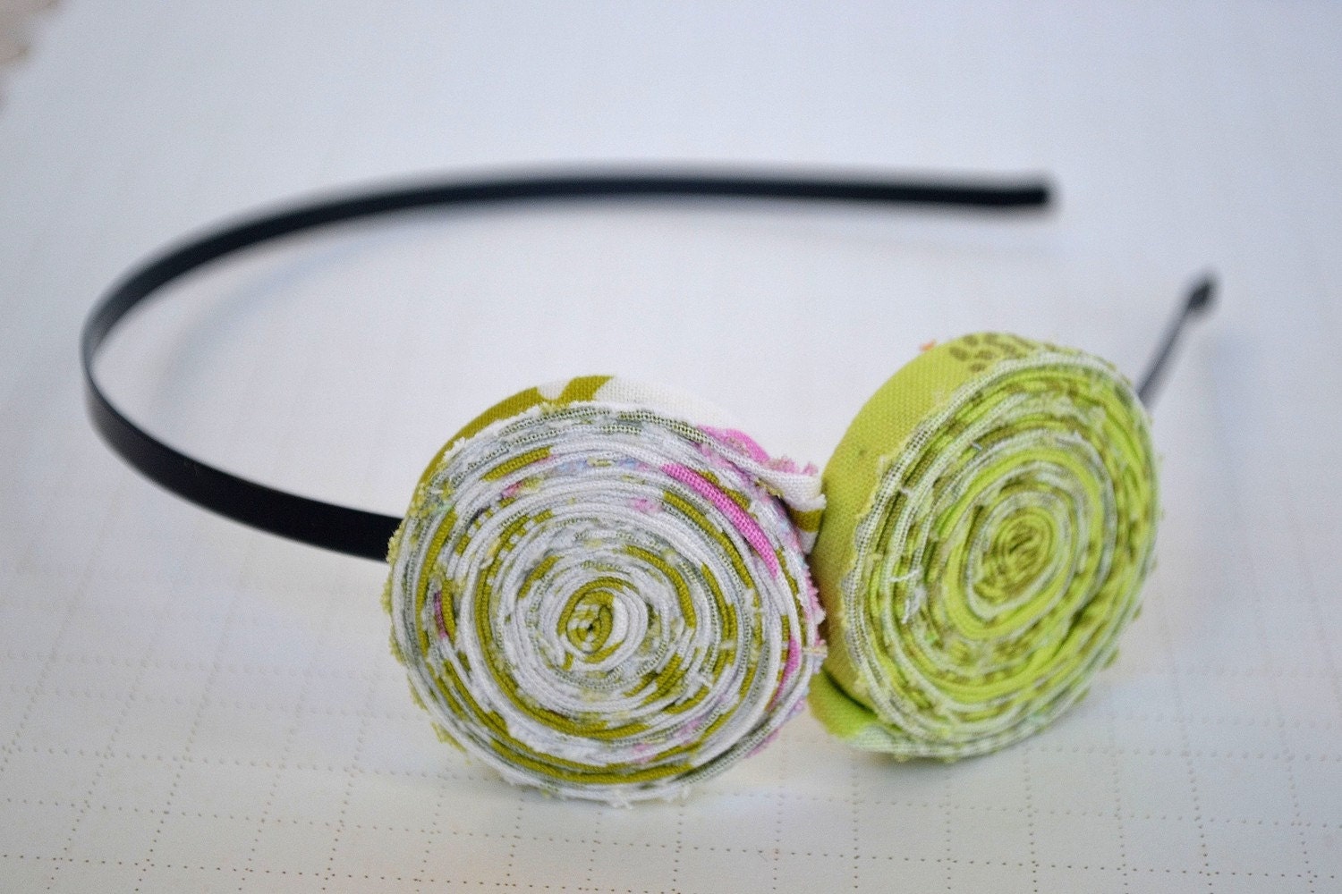 Key Lime Fabric Rosette Headband