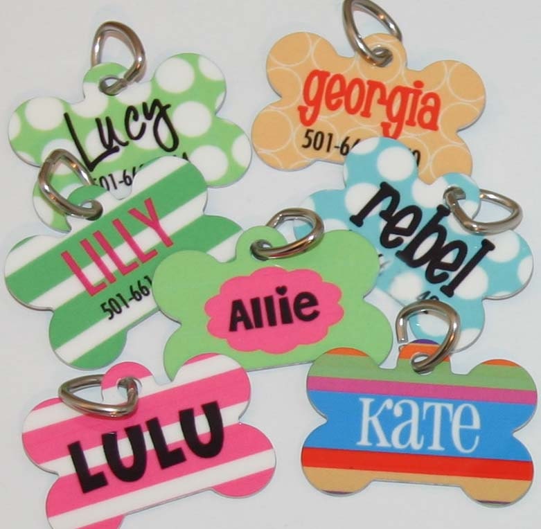 Personalized Dog Tag - Beachy Stripes