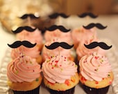 12 Mustache Cupcake Toppers