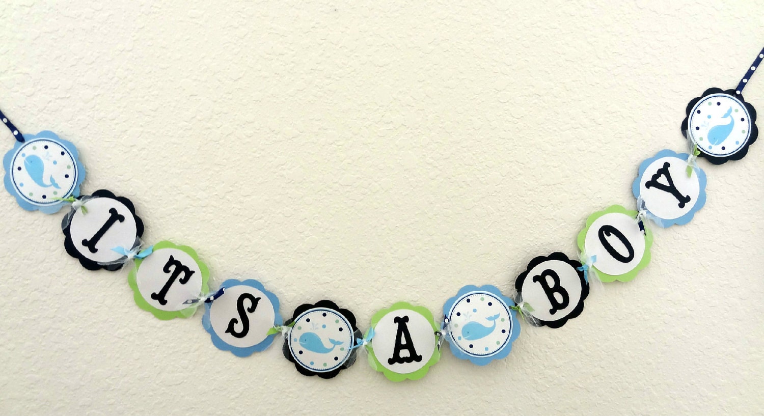 It's a Boy Whale Baby Shower Banner Il_170x135