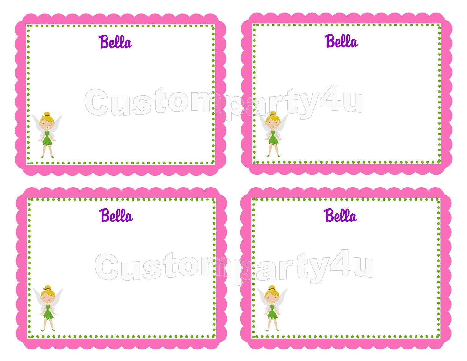Tinkerbell Inspired Custom Thank You Cards Il_570xn