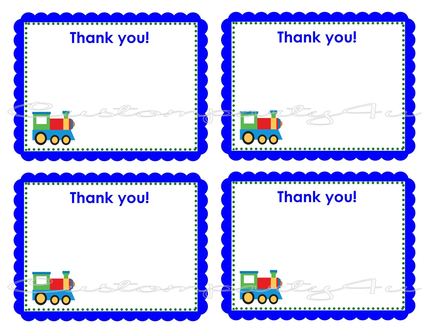 Choo Choo Train Thank you Cards Il_570xn