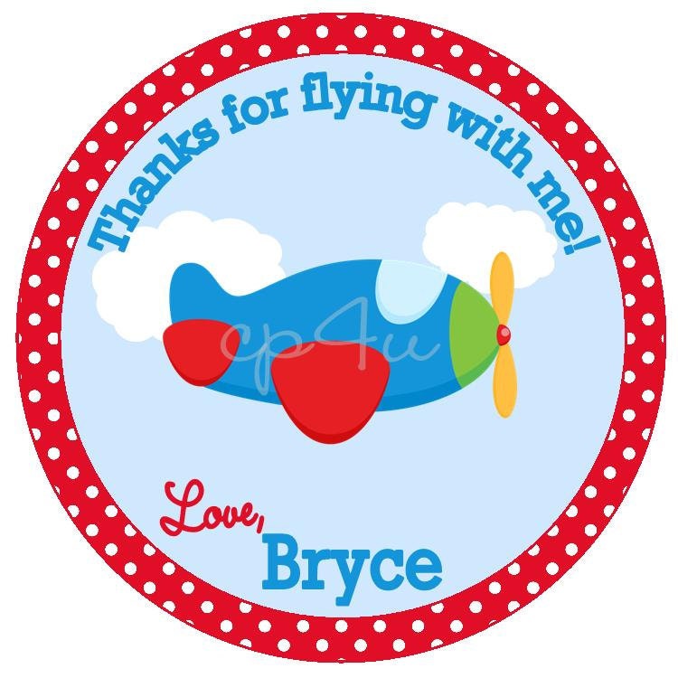 Little Airplane Custom Favor Tags Il_570xn