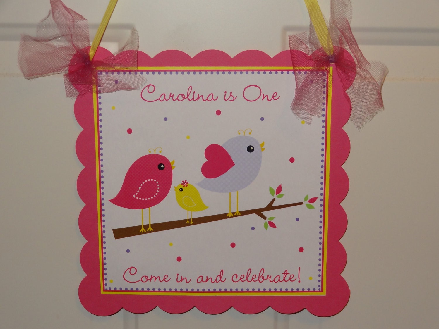 Springtime Tweet Bird Door Sign Il_570xn