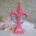 Fleur De Lis Home Accent - Pink - Cast Iron - Hand painted - Book shelf Decor