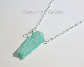Raw Quartz Point Silver Filled Necklace