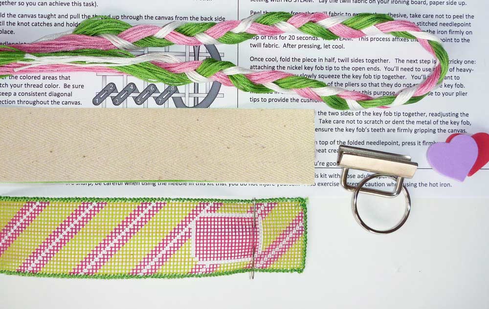 Needlepoint Kit - Monogrammed Key Fob