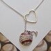 Baseball Lariat Necklace with Rhinestones, Heart and Number, handmade jewelry, pendant