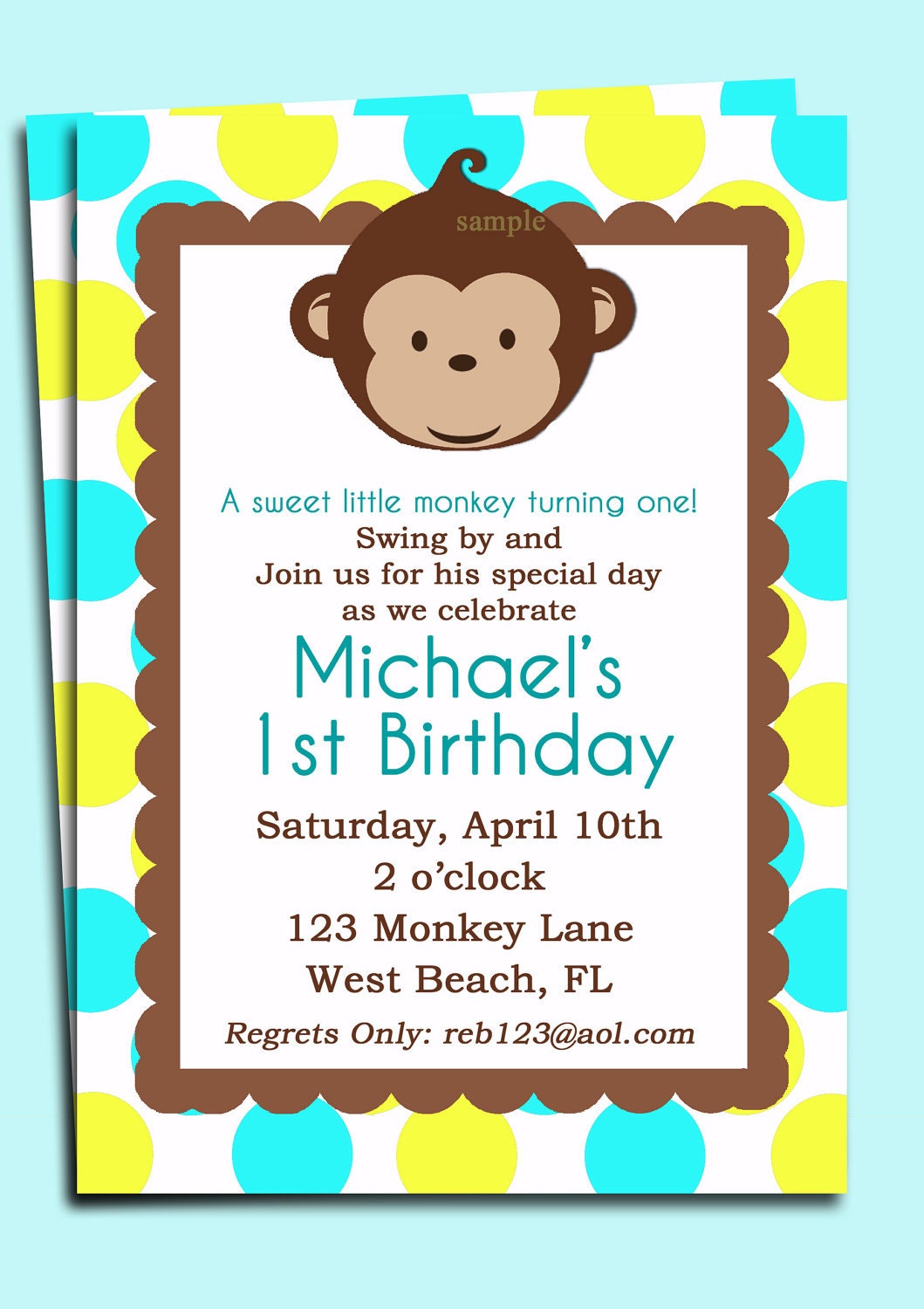 baby monkey invitations